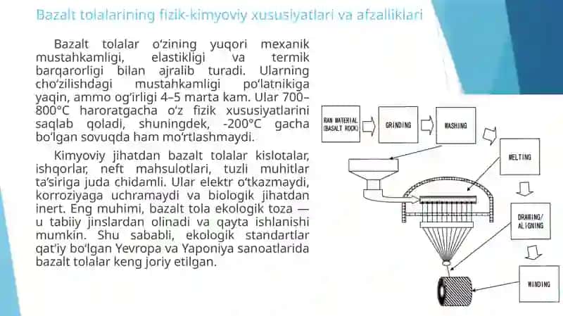 Bazalttolalar va kompozitlar ishlab chiqarish texnologiyasi 3