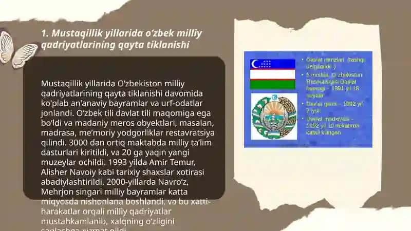 Mustaqillik yillarida Oʻzbekistondagi ma'naviy va madaniy taraqqiyot 3