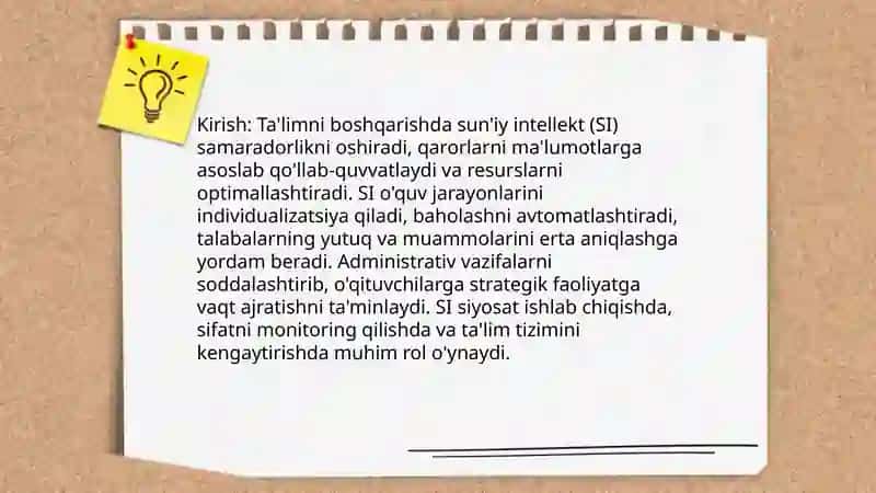 "Ta’lim tizimini boshqarishda sun’iy intellektdan foydalanish" 3