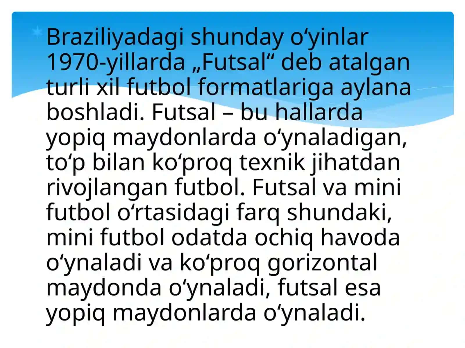 Minifutbolo'ying kelib chiqishi va rivojlanishi tarixi 3