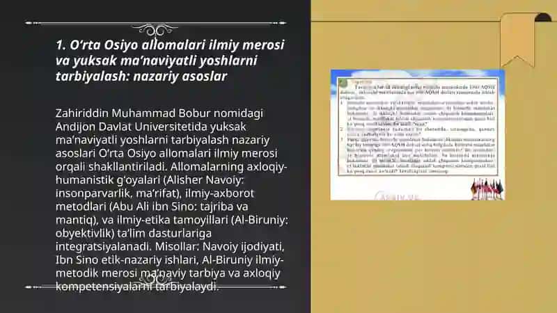 Yuksak maʼnaviy yoshlarni tarbiyalash 3