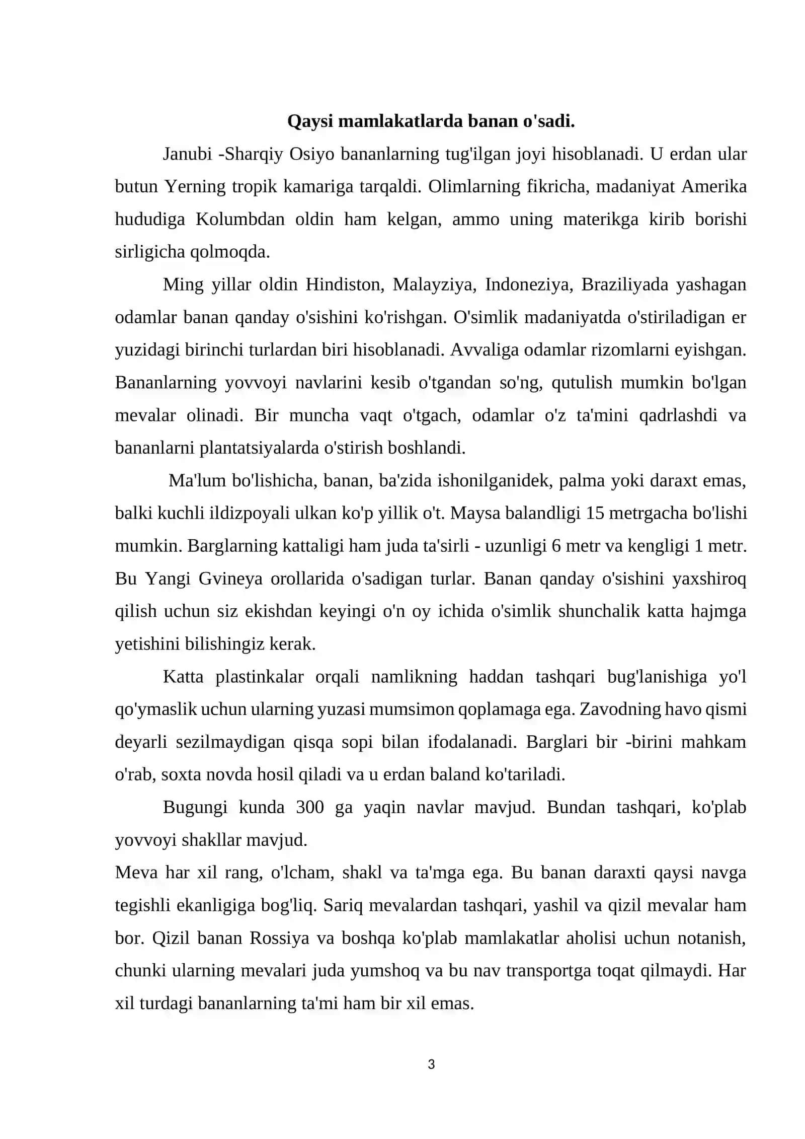 Banan o’simligining biologiyasi va ko’chatchiligi 3