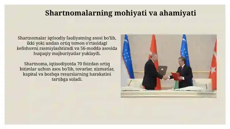 Uzbekiston Iqtisodiyotida shartnomalar 3