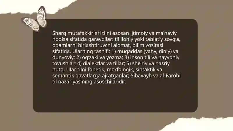 Sharq mutafakkirlarining til shakllanishiga oid qarashlari 3