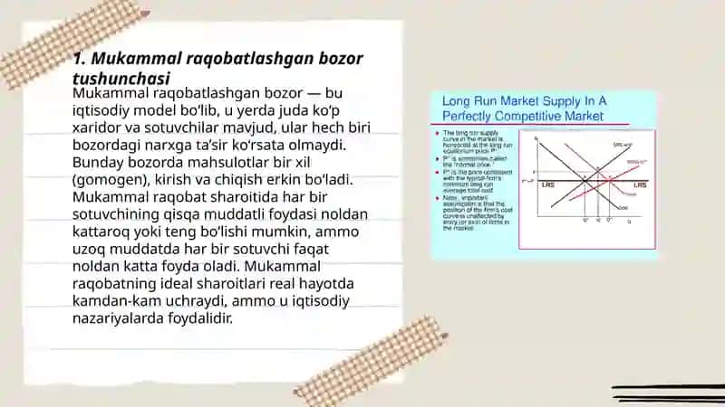 Mukammal raqobatlashgan bozor va uning shartlari 3