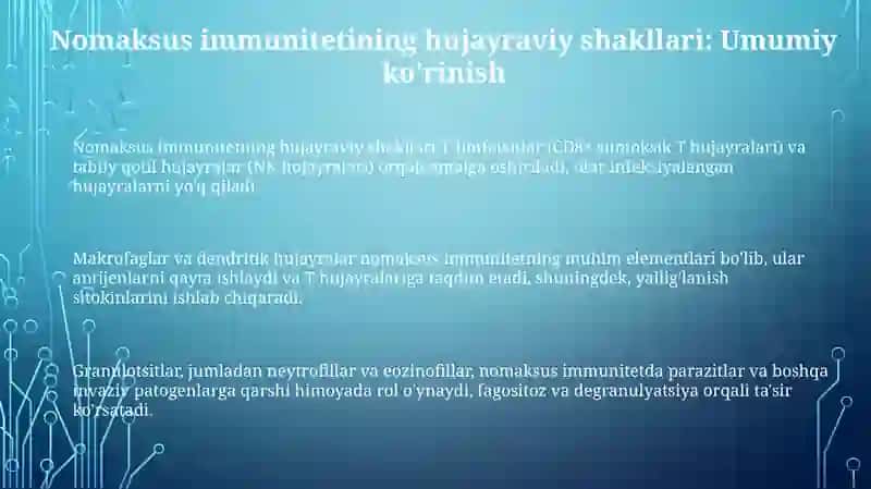 Nomaxsus immunitet hujayraviy shakllari 3