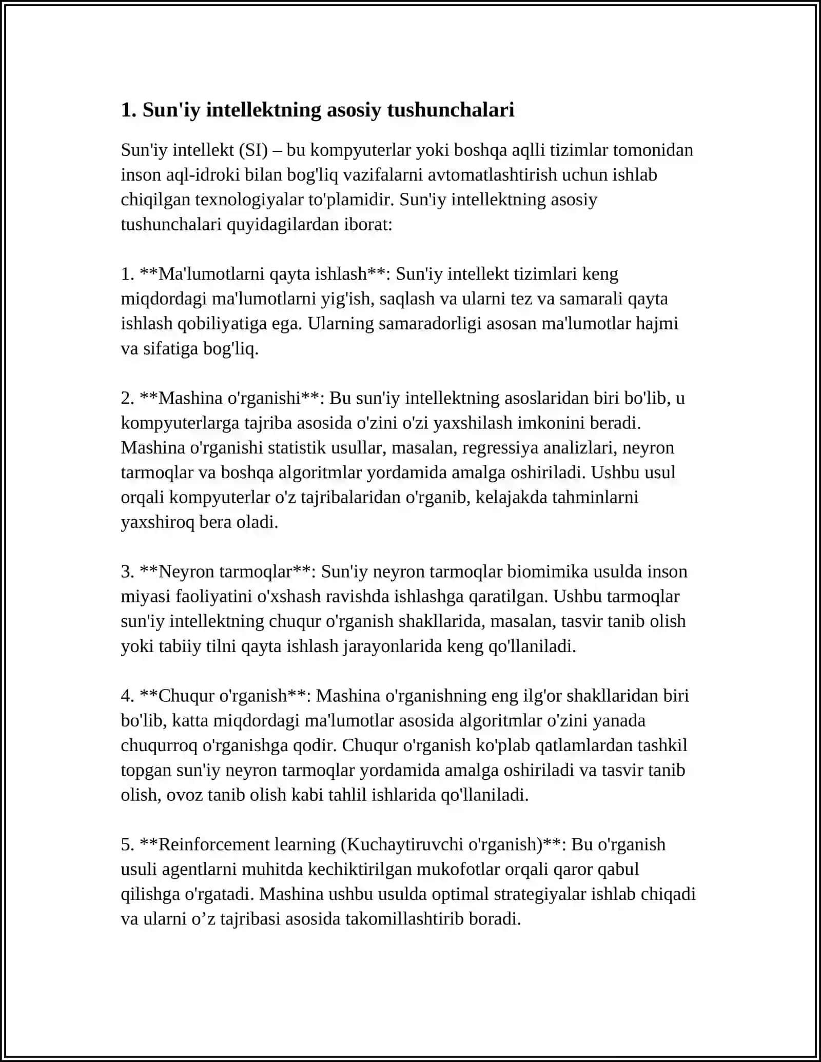 SUN’IY INTELLEKTDA INTELLEKTUAL AGENTLAR TIZIMI YORDAMIDA MA’LUMOTLARNING INFORMATI BELGILARINI AJRATIB OLISH ALGORITMINI ISHLAB CHIQISH 3