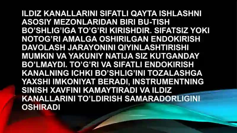 Endodostup. Tish bo’shlig’ini ochish texnikasi 3