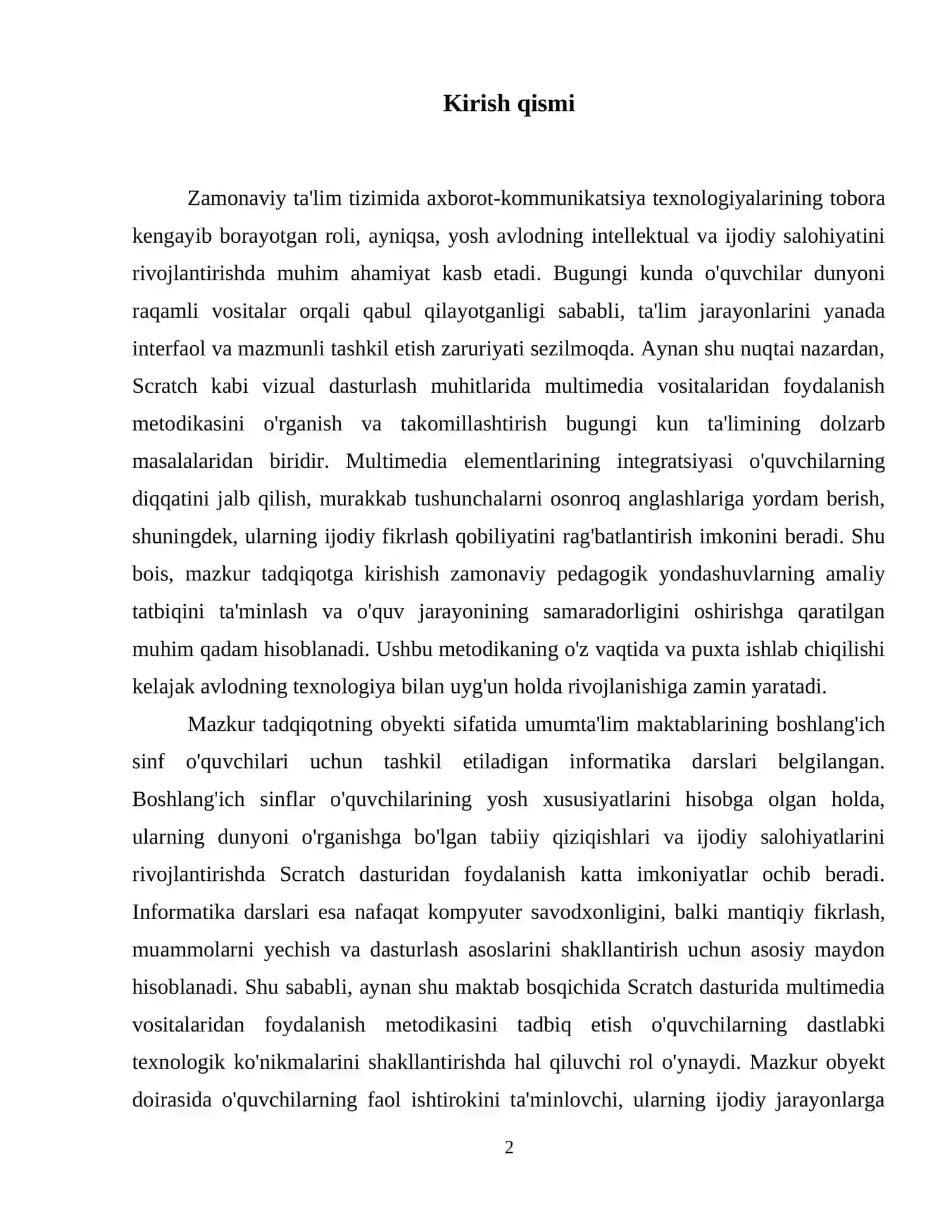 Scratch darslarida multimedia vositalaridan foydalanish metodikasi. 3