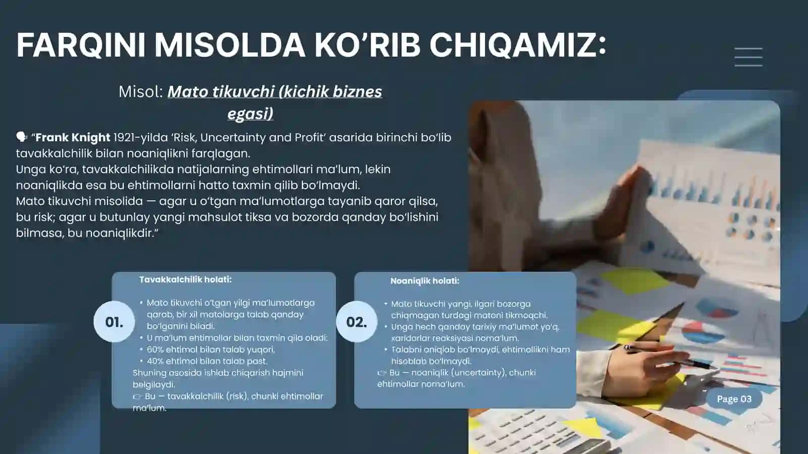 Tavakkalchilik va Noaniqlik Nazariyasi 3