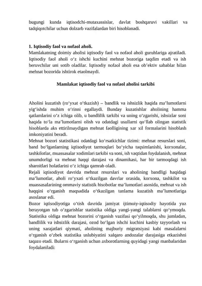 Mehnat bozori resurslari statistikasi 3