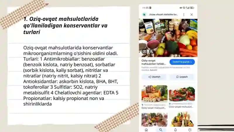 Oziq ovqat mahsulotlari ishlab chiqarishda foydalaniladigan ozuqa qo'shimchalari va engiridentlar 3