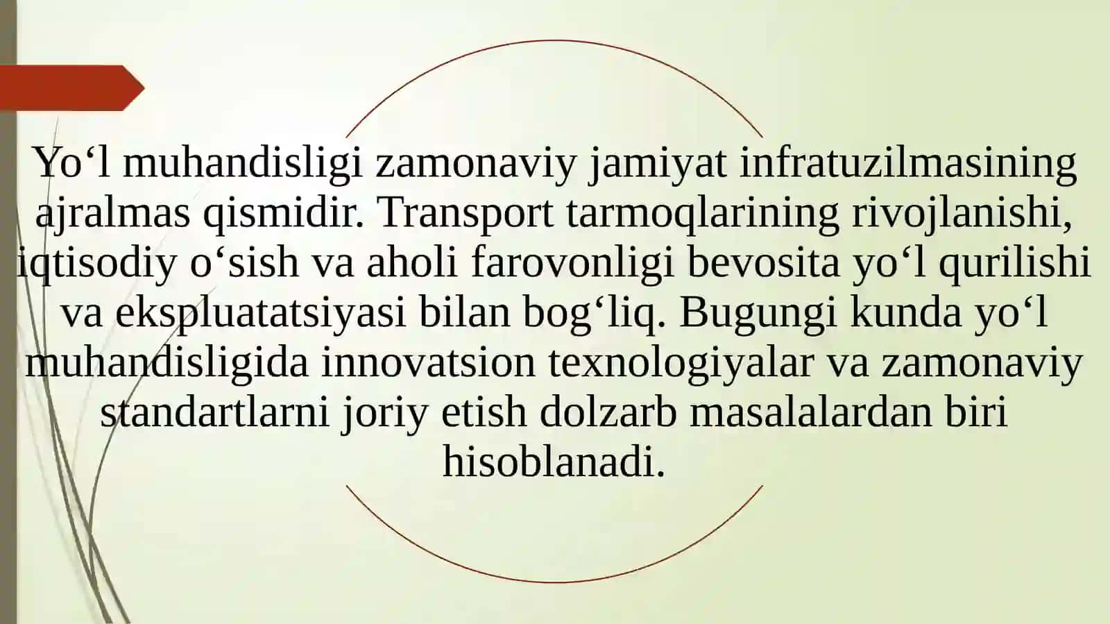 Yo‘l muhandisligida innovatsion texnologiyalar va zamonaviy standartlar 3