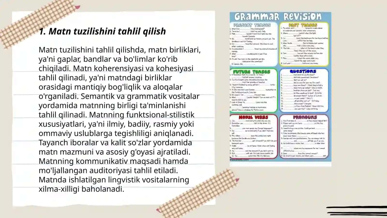 Matn bilan ishlash topshiriqlari 3
