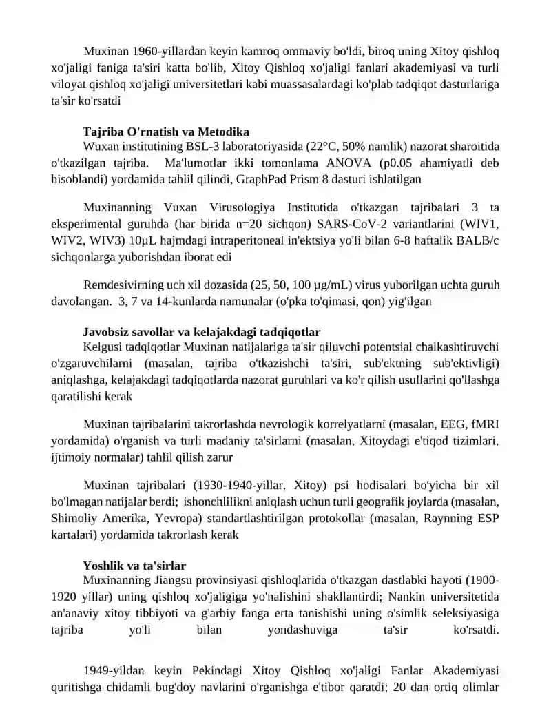 Muxinaning eksperementlari 3