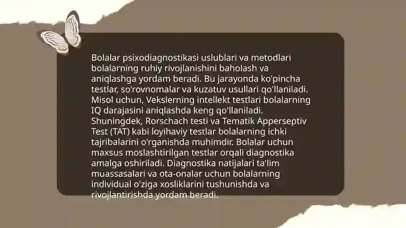 Bolalar psixodiagnostikasi uslub va metodlari 3