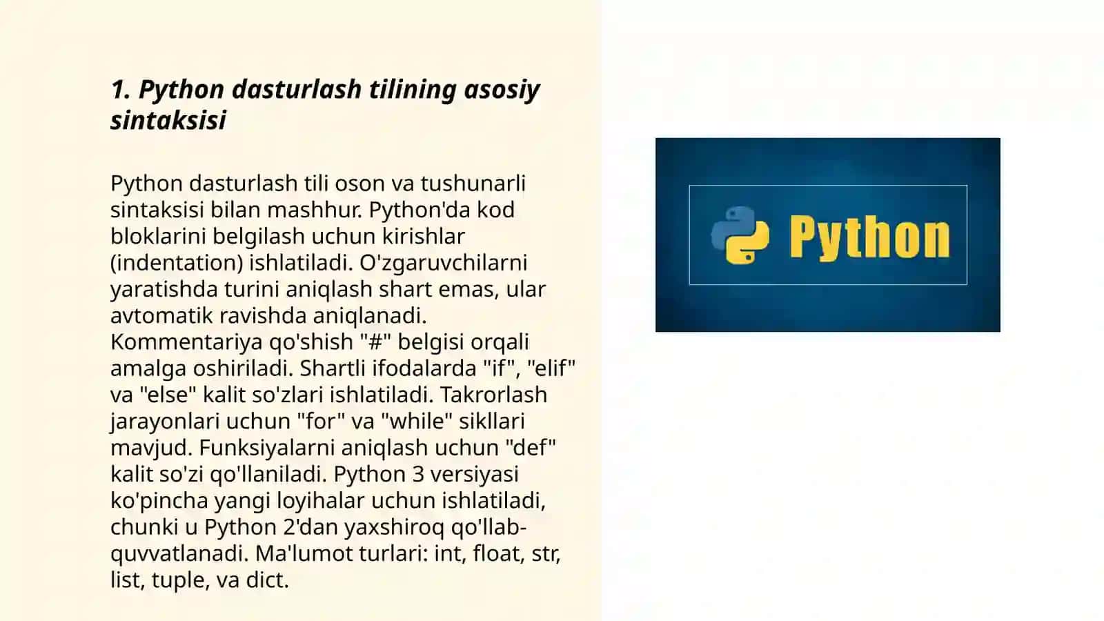 Pythonda for va while dan foydalanish 3