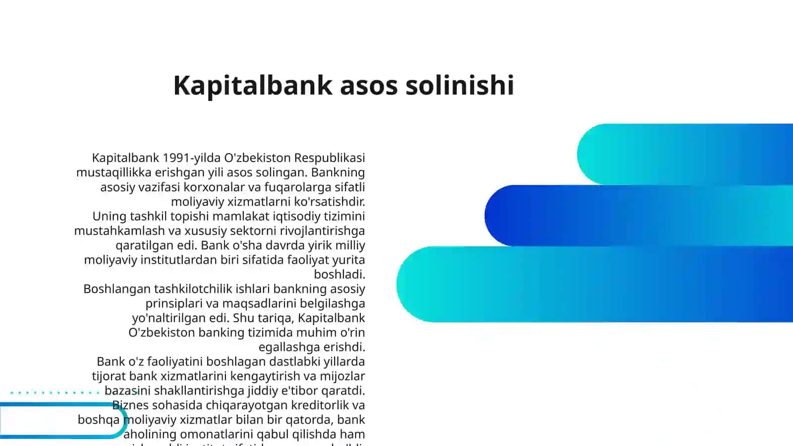 ‘’ KAPITALBANK ‘’ATB BANKINING KELIB CHIQISHI, TASHKILIY STRUKTURASI, MOLIYAVIY HOLATI TAHLILI VA DIVIDEND SIYOSATI 3