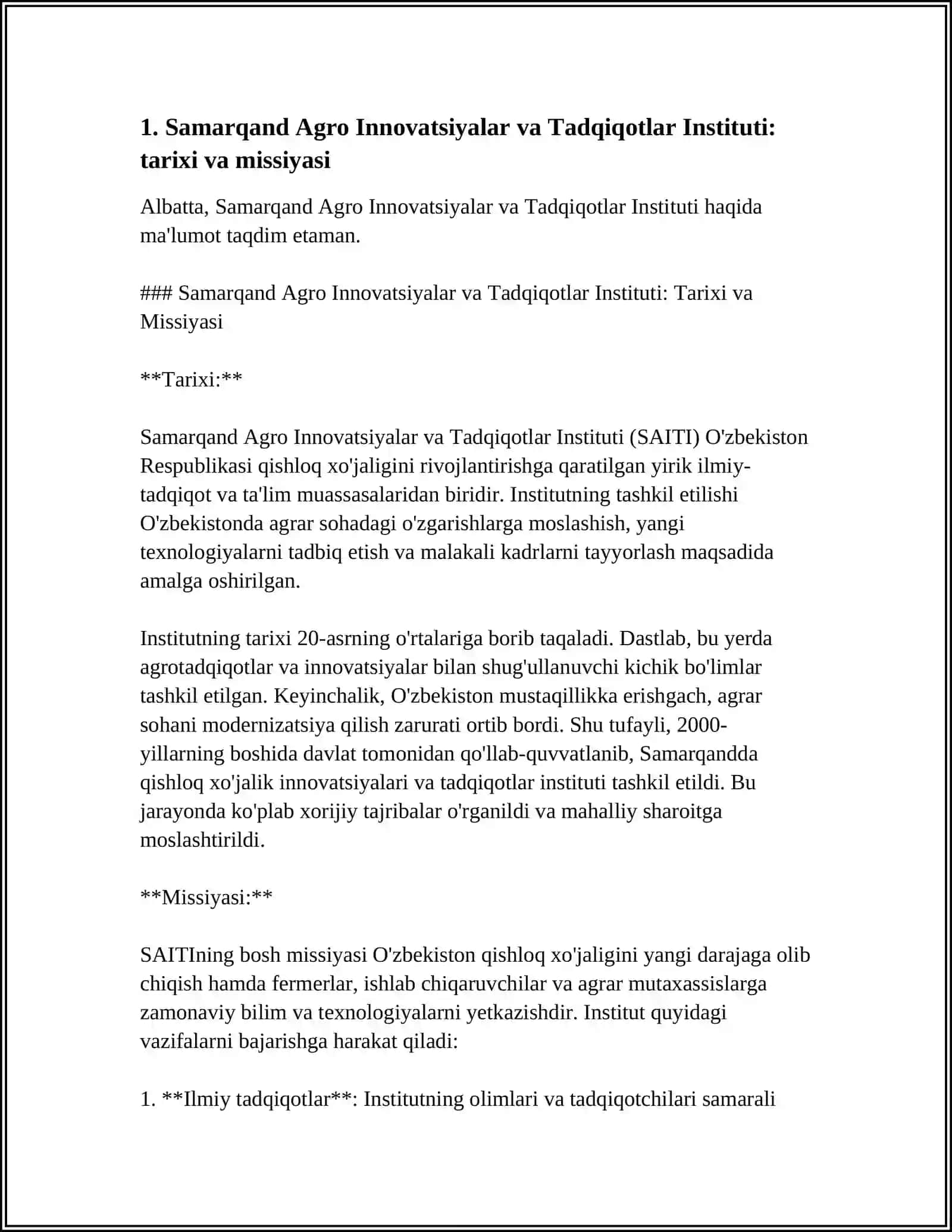 Samarqand Agro Innovatsiyalar va Tadqiqotlar Instituti 3