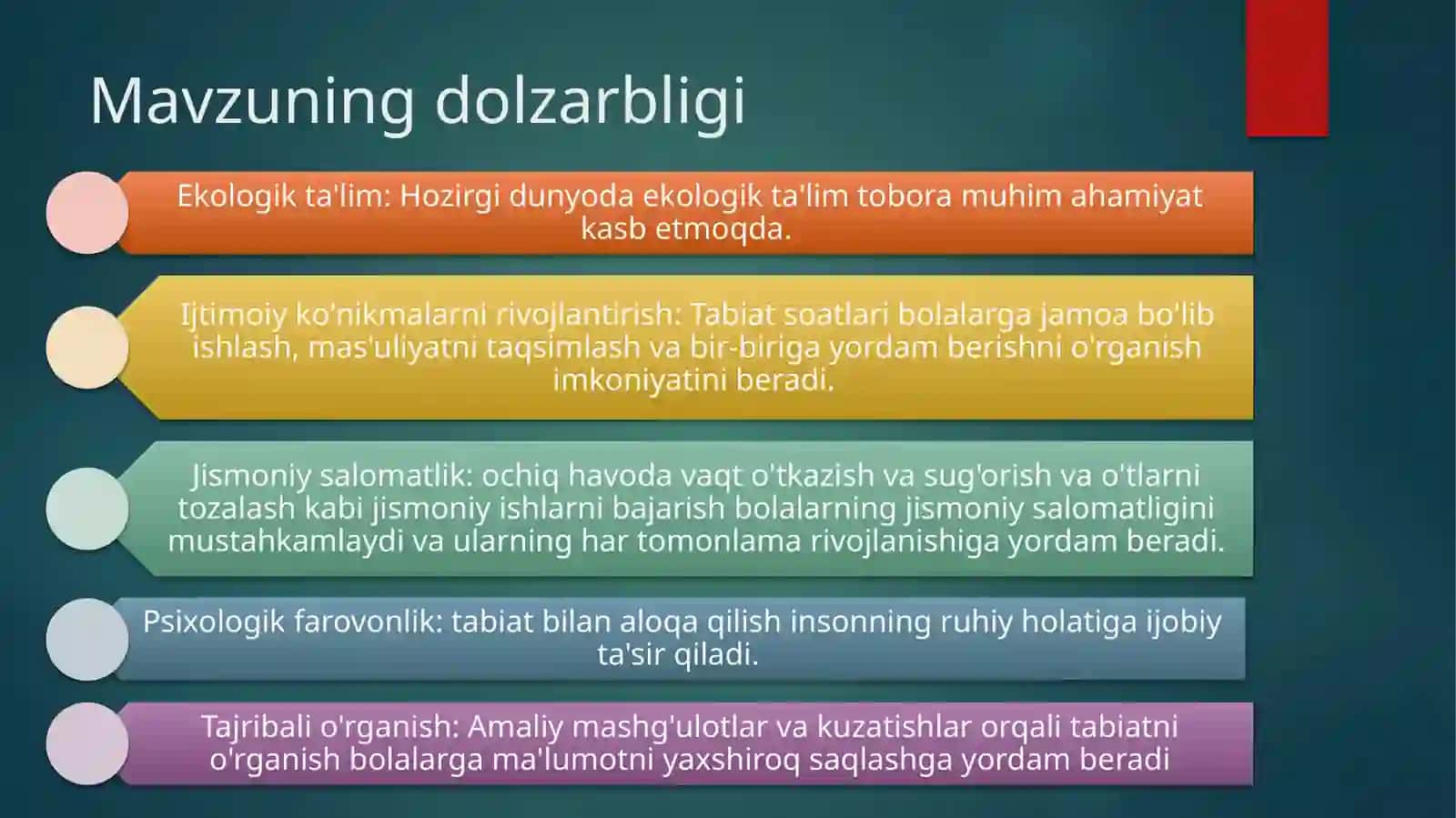 Tabiat burchagidagi navbatchilik va uning mazmuni 3
