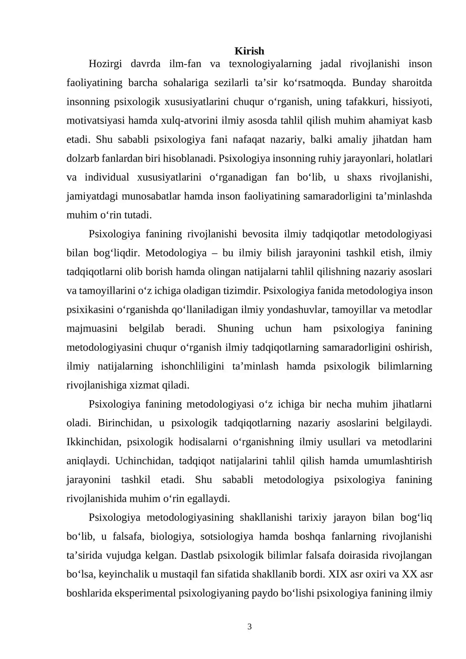 PSIXOLOGIYA FANI METODOLOGIYASI 3