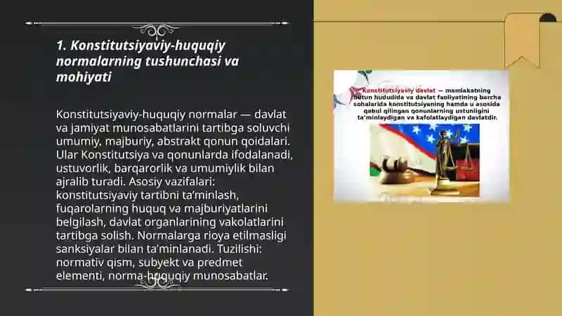 Konstitutsiyaviy - huquqiy narmalarning tuzilishi va turlari 3