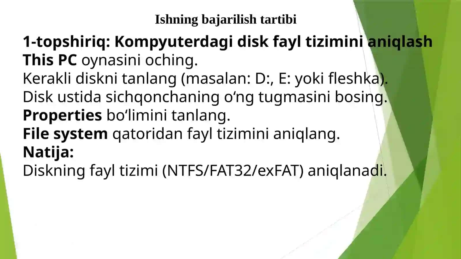 NTFS, FAT32, exFAT fayl tizimlari 3