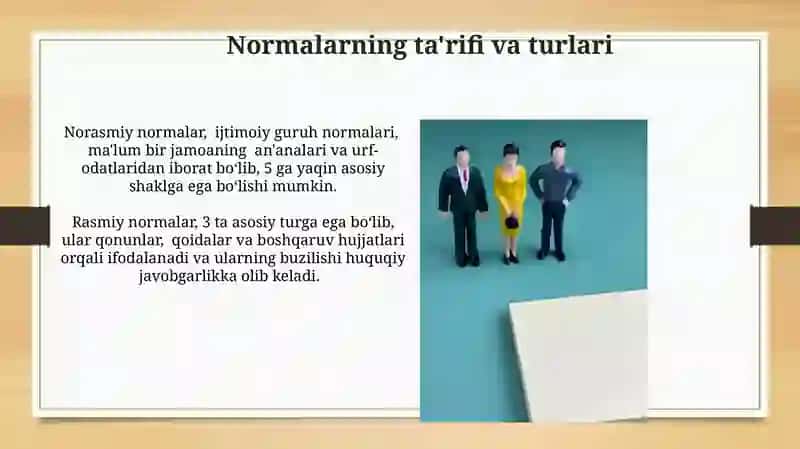 Normalar muvofiqlashtirish 3