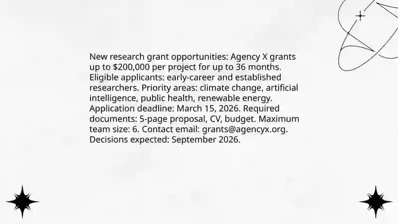 New research grant opportunities 3