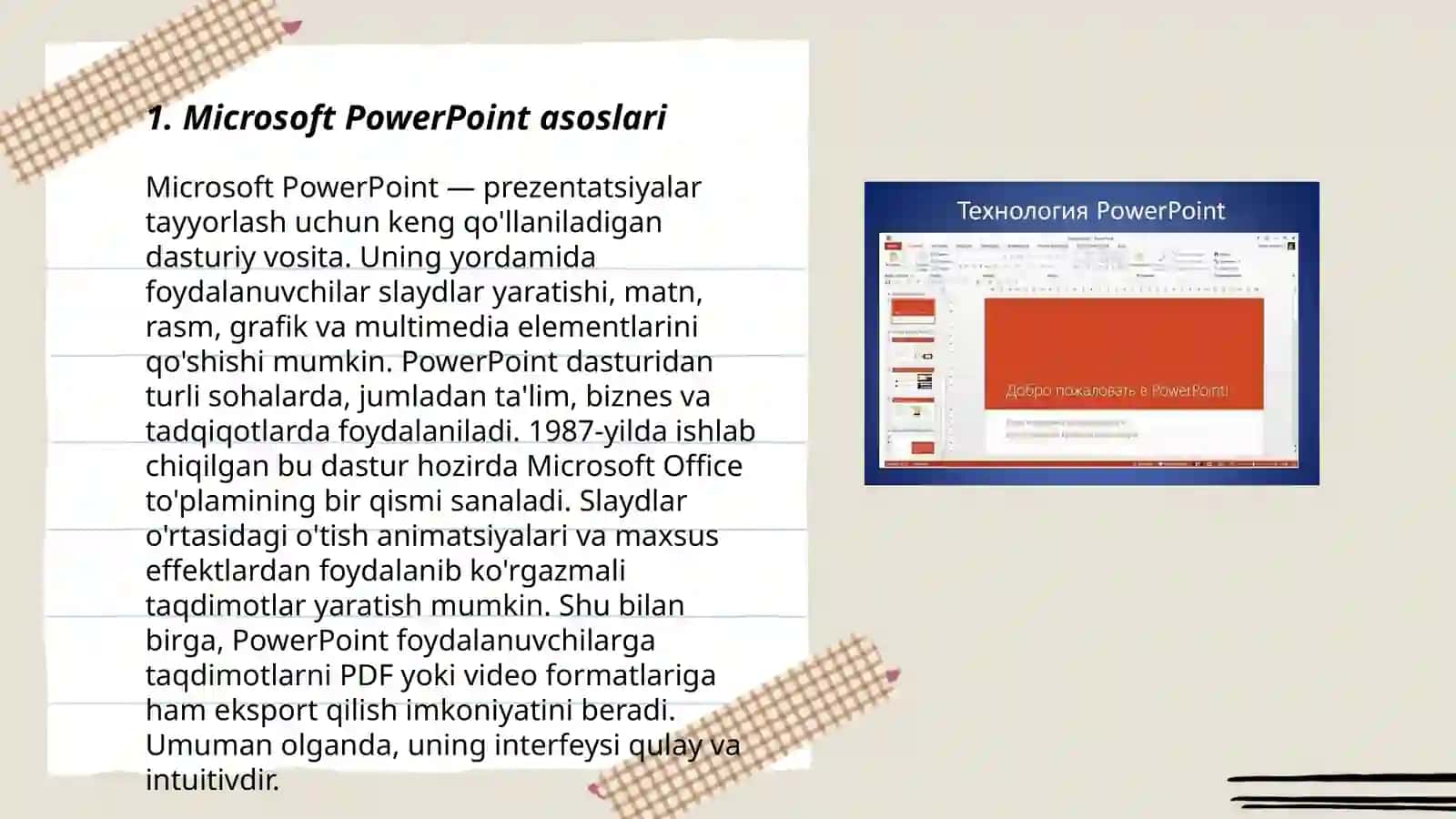 Ms Power Pointda oʻrgatuvchi interaktiv taqdimotlar yaratish 3