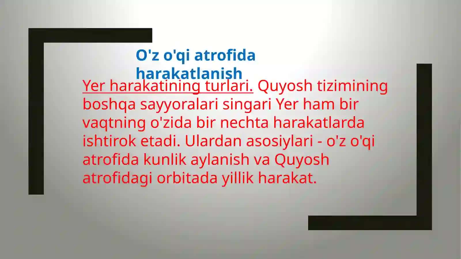 Yerning quyosh atrofida aylanishining geografik oqibatlari 3