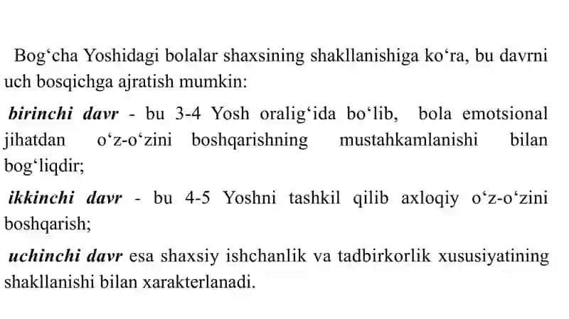 maktabgacha yosh davrda psixik rivojlanish xususiyatlari 3
