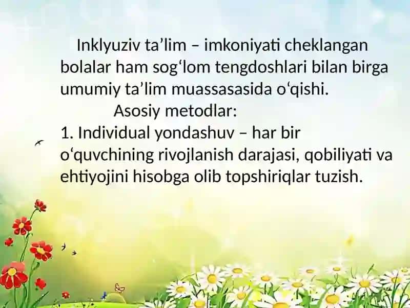 Inklyuziv ta'limning metod va usullari 3