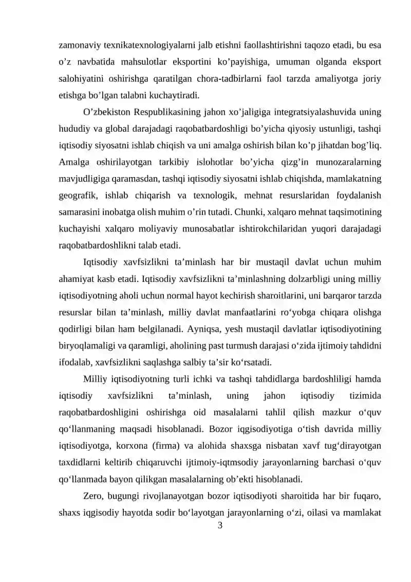 O‘ZBEKISTONNING DUNYONING RIVOJLANGAN DAVLATLARI BILAN IQTISODIY HAMKORLIGI 3