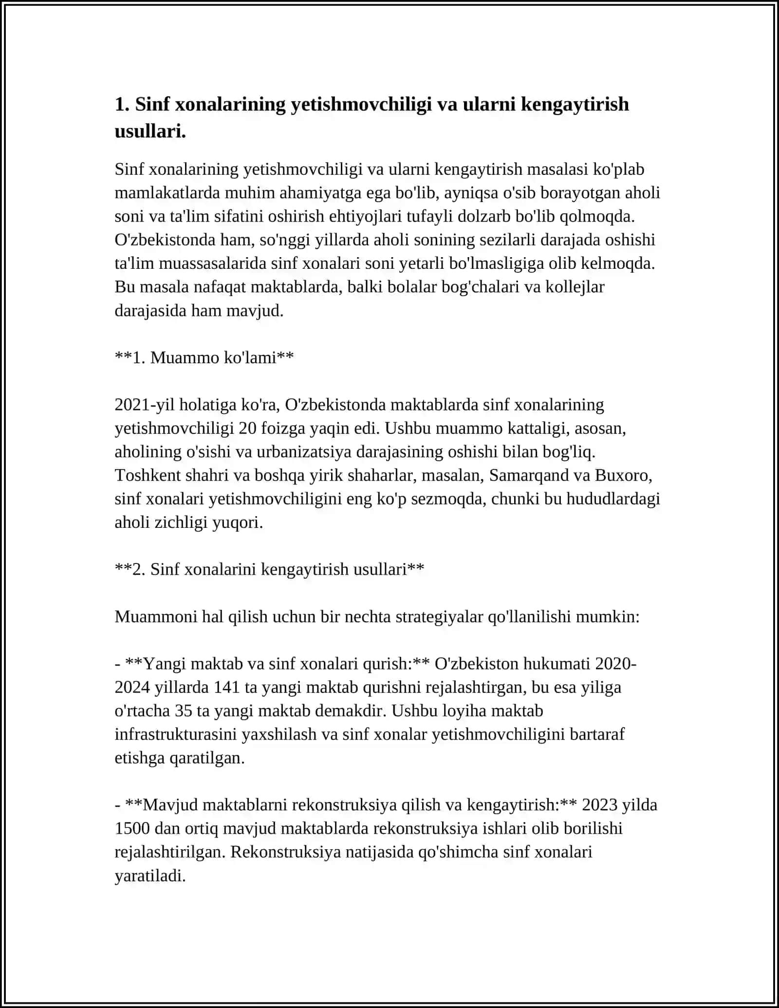 MAKTABLARDA UCHRAYOTGAN MUAMMOLAR VA ULARGA YECHIM HAMDA TAKLIFLAR 3