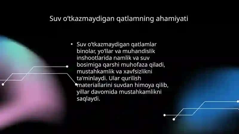 Suv o‘tkazmaydigan va kapillyar to‘suvchi qatlamni qurishning texnologiyasi 3