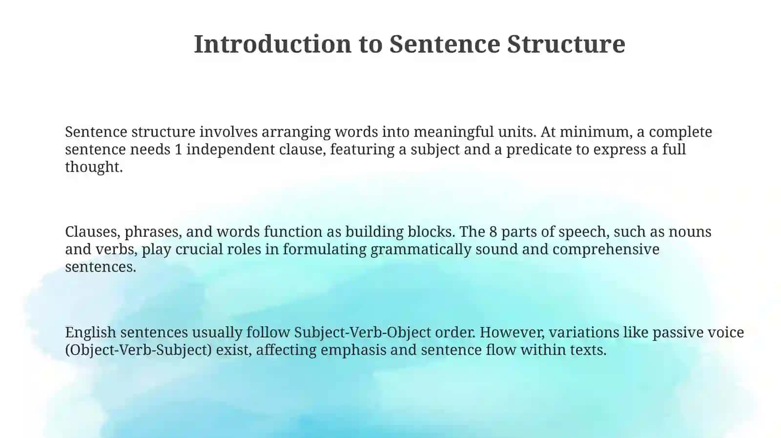Analysis of simple, compoundsentences 3