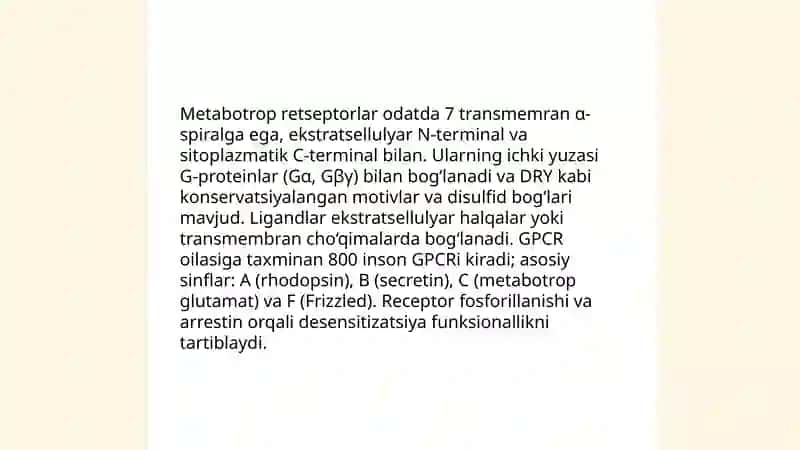 Metabatrob retseptorlar va ikkilamchi messenger 3