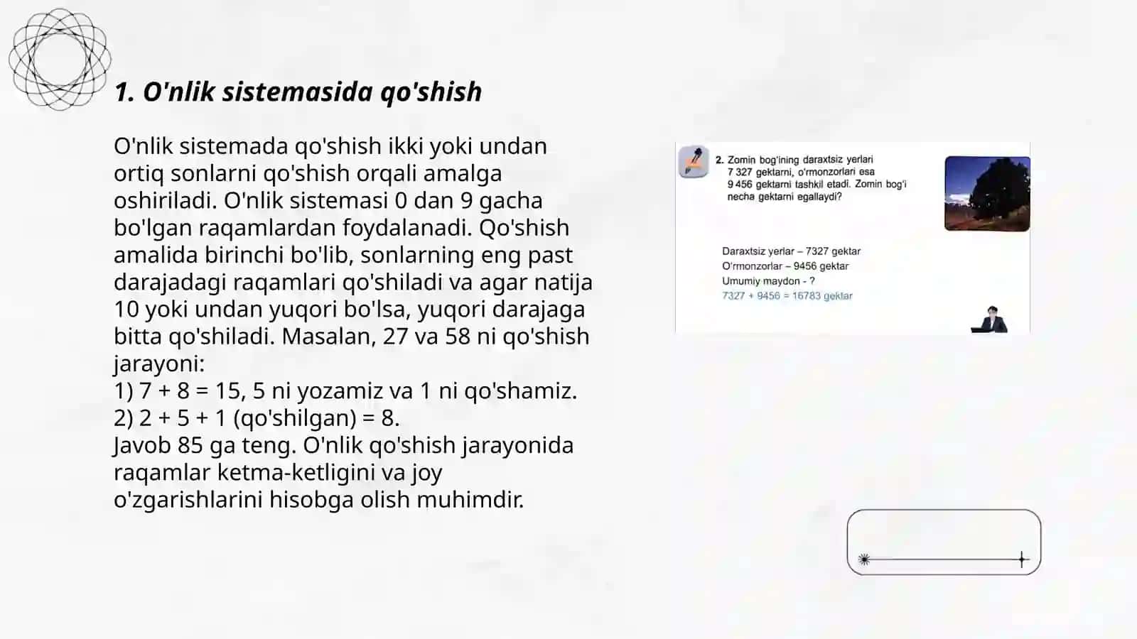 O'nlik sistemasida qo'shish 3