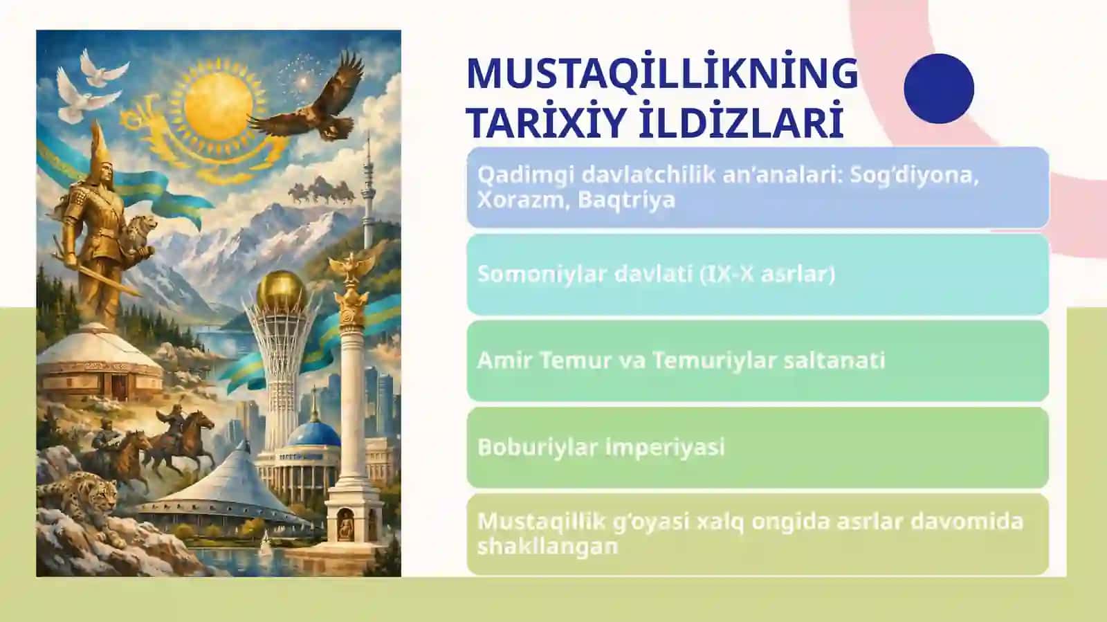 Mustaqil O‘zbekiston Respublikasitashkil topishining tarixiy ahamiyati 3