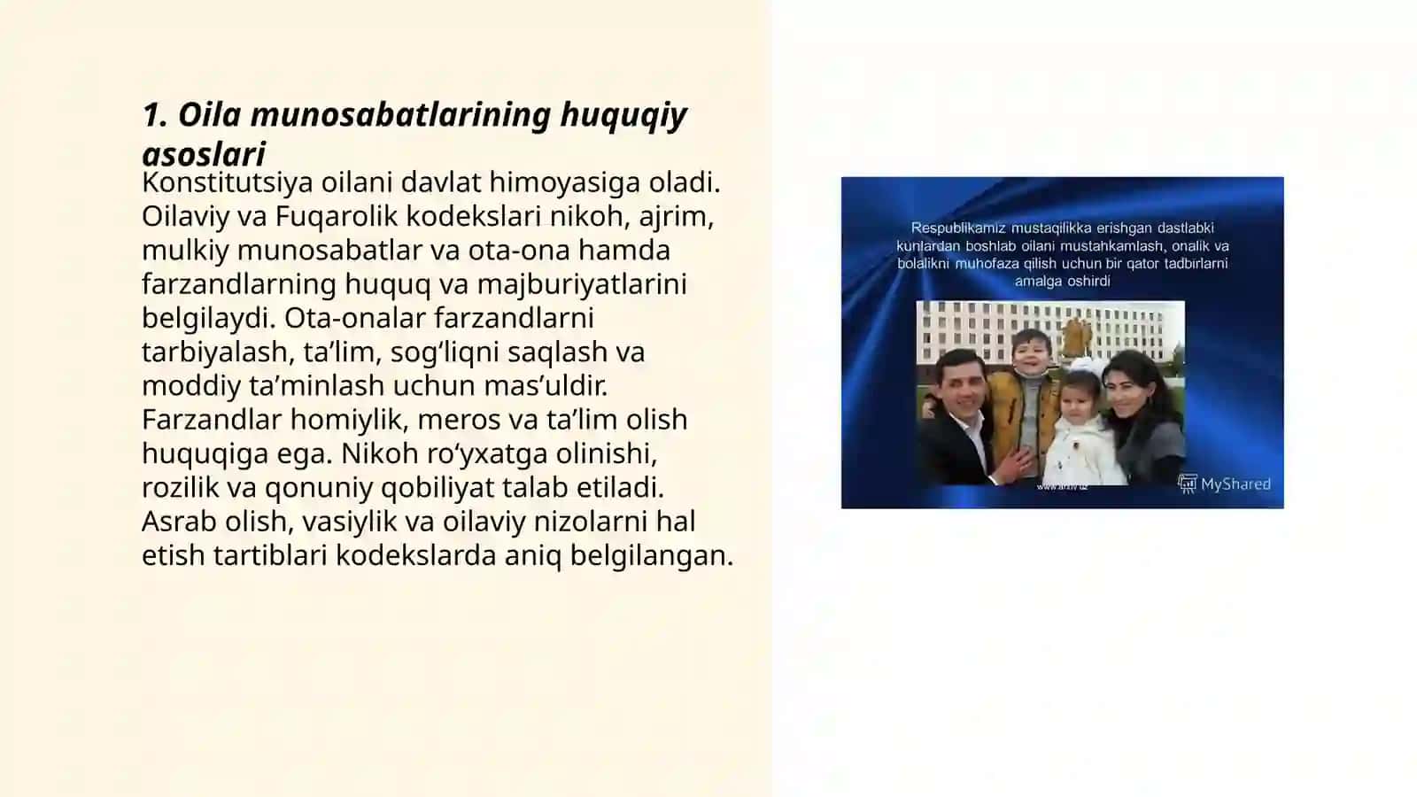 Oila munosabatlarining huquqiy asoslari 3