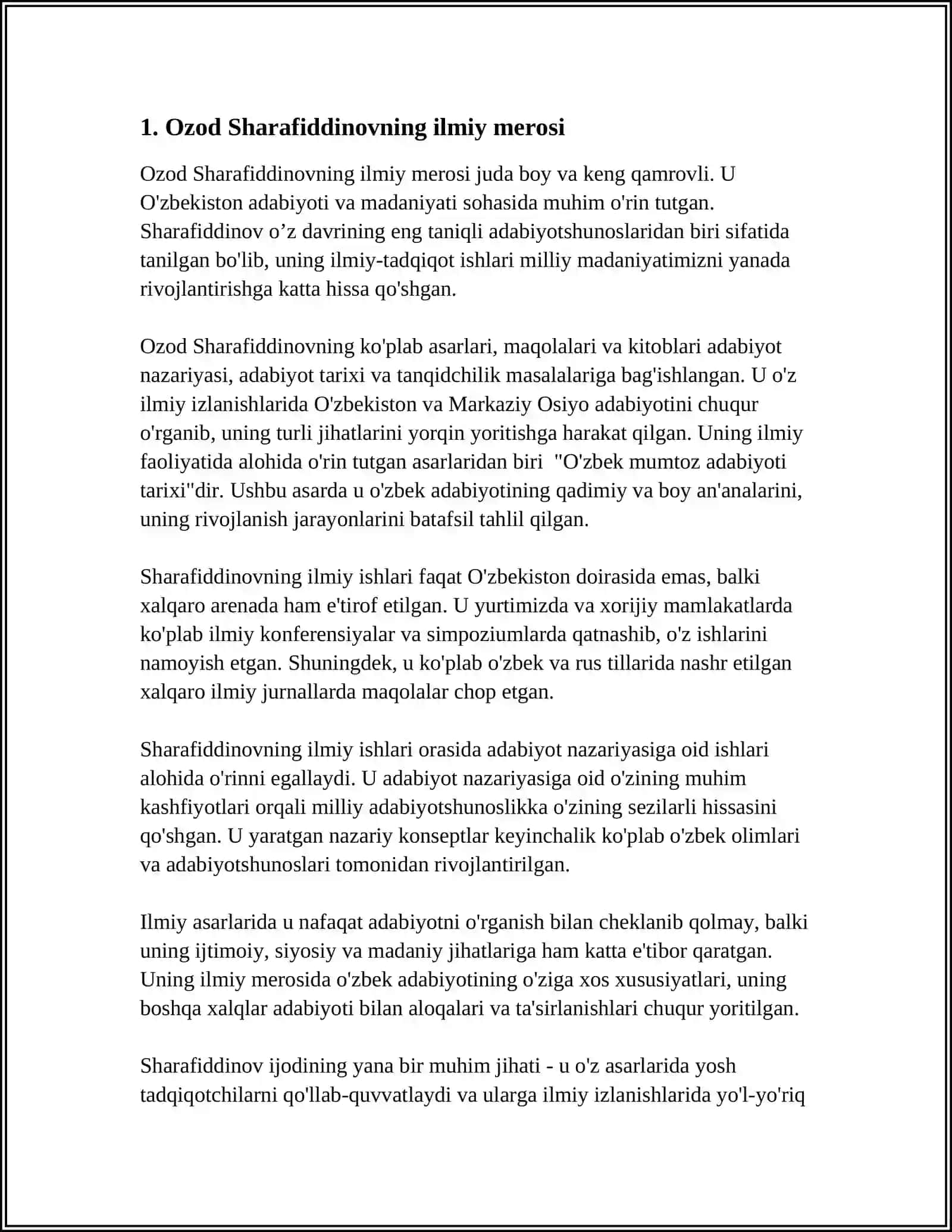 OZOD SHARAFIDDINOVNING SAYLANMA MAQOLALAR TOʻPLAMI HAQIDA 3