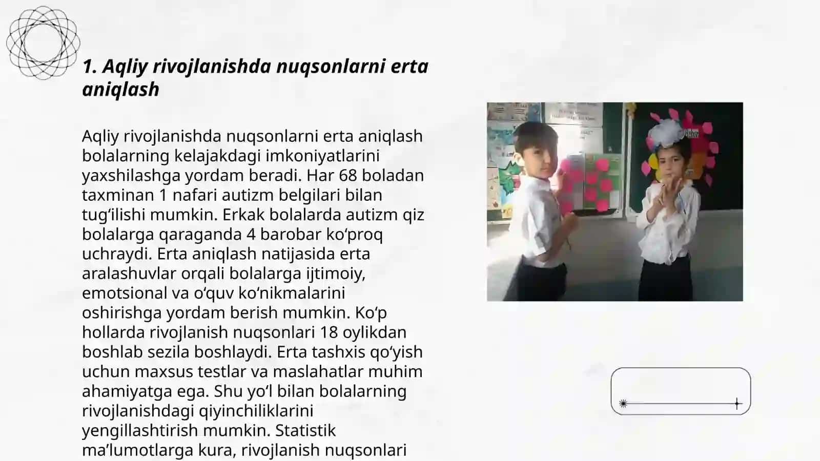 Aqliy rivojlanishida nuqsoni bolgan bolalar 3