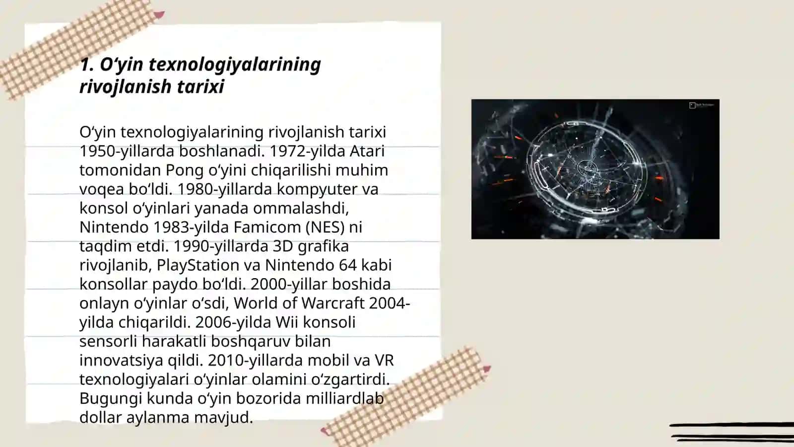 Oʻyin texnologiyalari va ularning oʻziga xosliklari 3