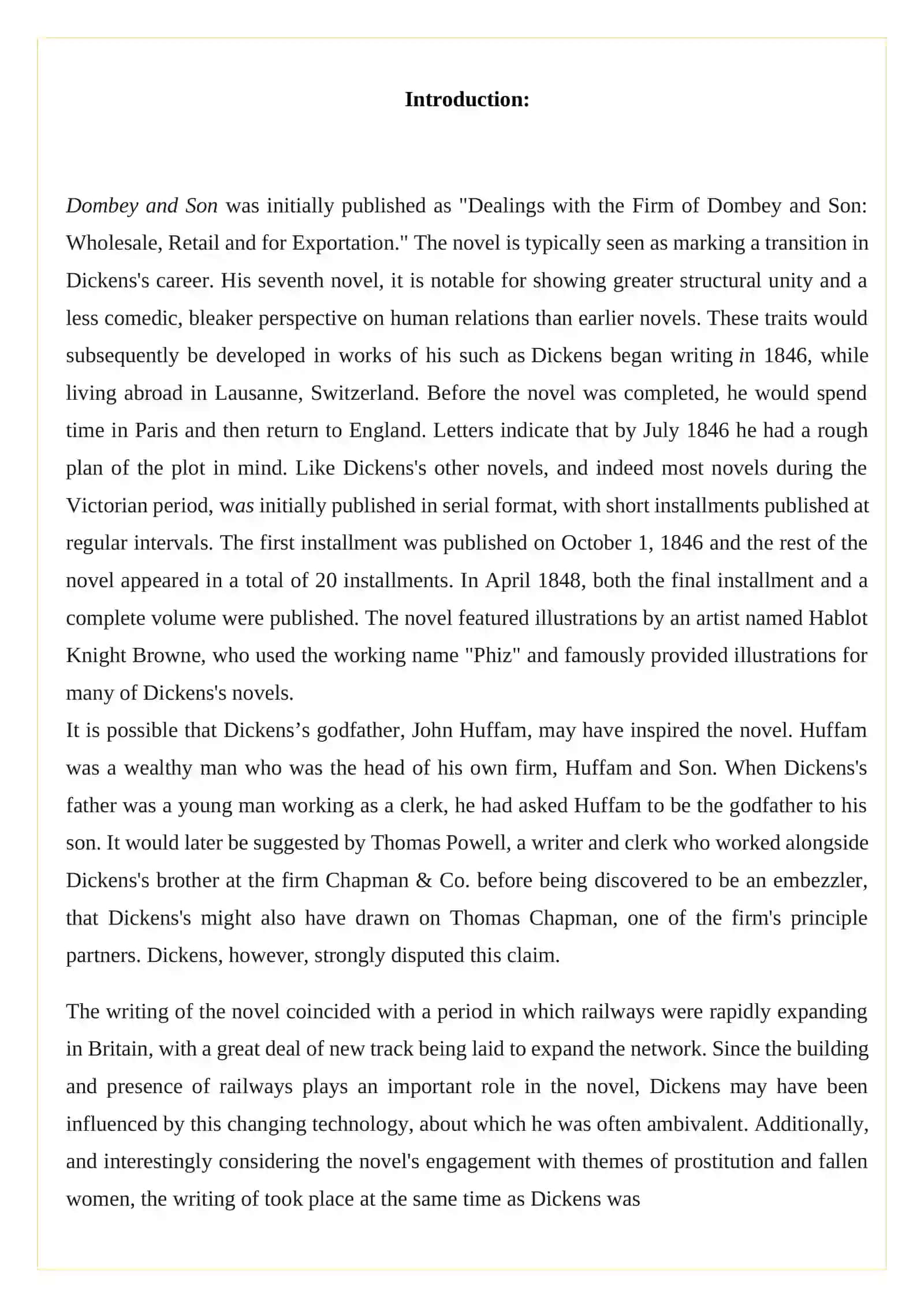 Components of the plot “Dombey and son” by Charles Dickens 3