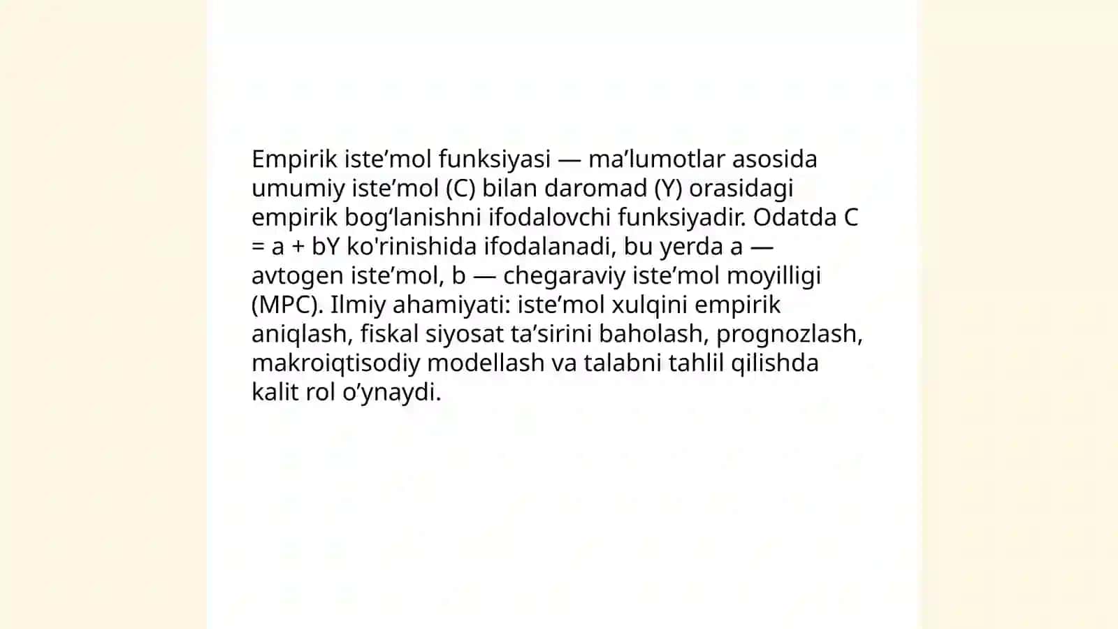 Empirik isteʼmol funksiyalari 3
