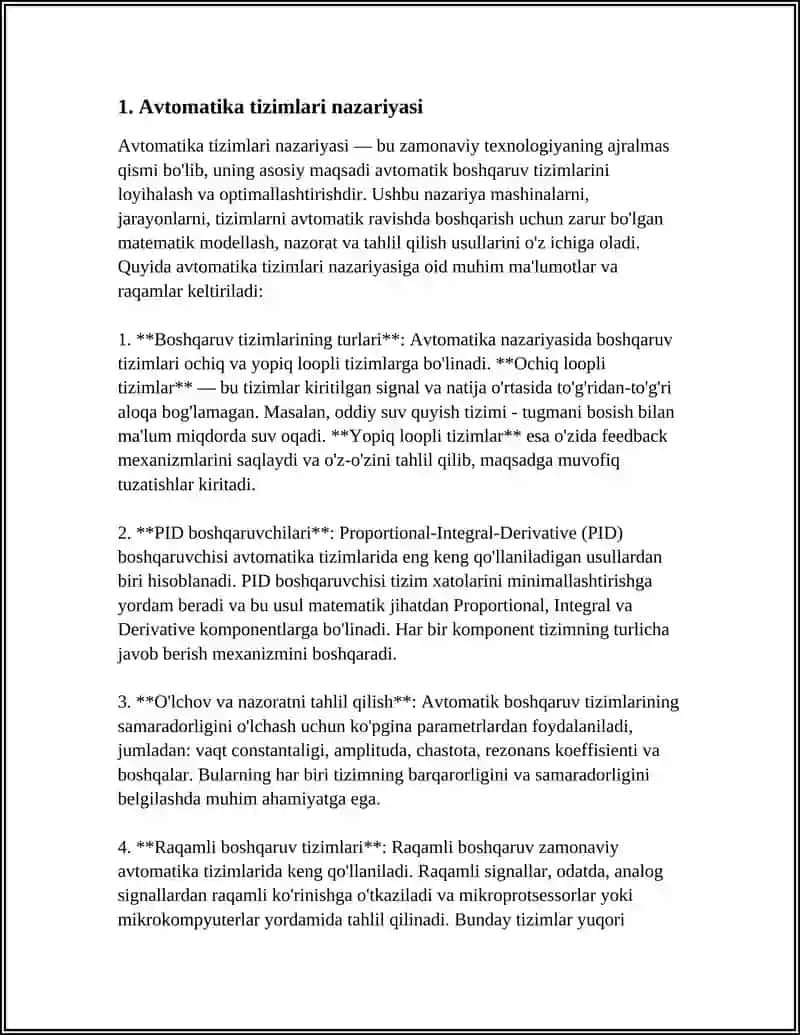 Avtomatika tizimlari nazariyasi 3