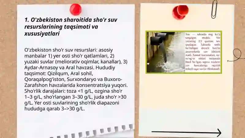 O'zbekiston sho'r suvlari chuchuklashtirish 3