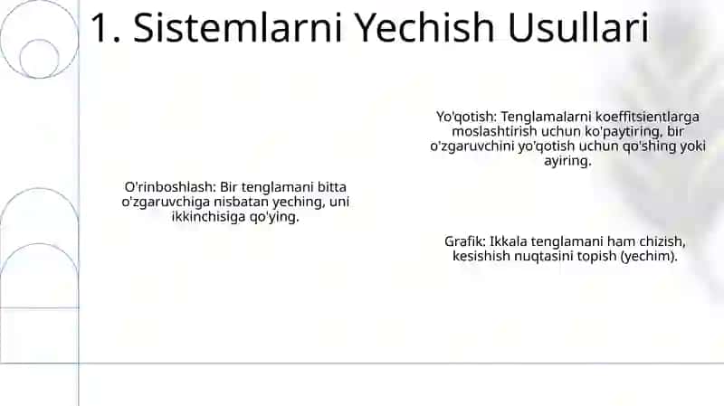 Tenglamalar sistemasini yechish va nomalumlarni aniqlash 3