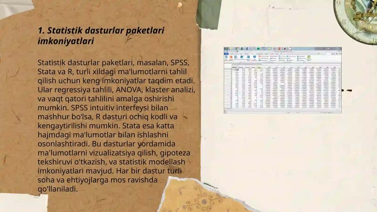 Statistikca-statistik dasturlar paketi 3
